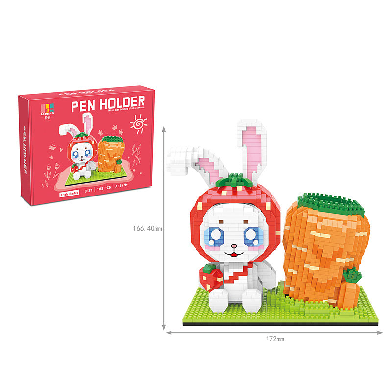 Department Store - Disney Series Building Blocks Pen Holder Doll Stitch Winnie The Pooh Cute Cartoon Image DIY Puzzle Assembling Toy Children Gift