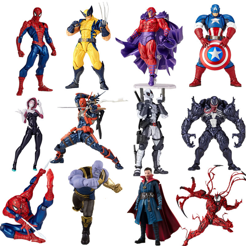 Department Store - Marvel Revoltech Anime Toy Carnage Deadpool Spider-Man Gwen Stacy Venom Wolverine Magneto Captain America Action Figure Toy