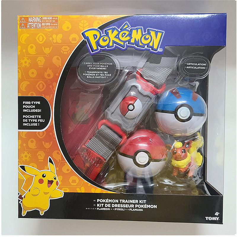 Department Store - TOMY Pokemon Pokeball Belt Pikachu Pokeball Pocket Monster Deformation Model Toy Set Cosplay Action Doll Model Children's Toys
