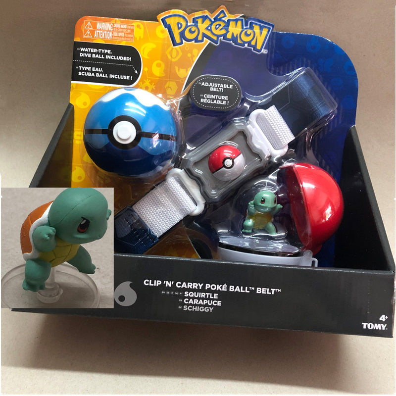 Department Store - TOMY Pokemon Pokeball Belt Pikachu Pokeball Pocket Monster Deformation Model Toy Set Cosplay Action Doll Model Children's Toys