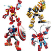 Department Store - Marvel Avengers Mech Toys Thor Spider-Man Thanos Mecha Boy Fighting Insert Model Building Blocks Minifigure Children's Toys