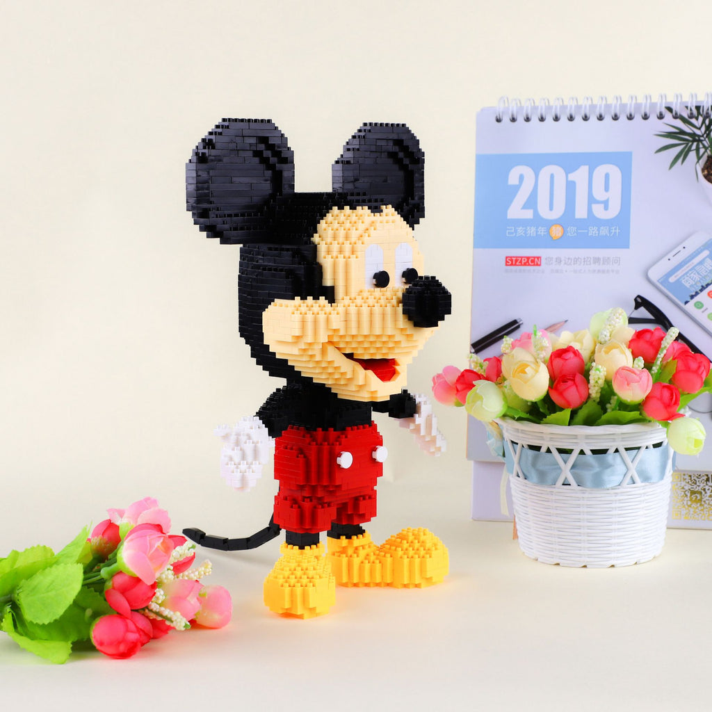 Department Store - Disney Cartoon Mickey Mouse Building Block Puzzle Insert Small Particle Toy DIY Science And Education Assembly Toy Gift