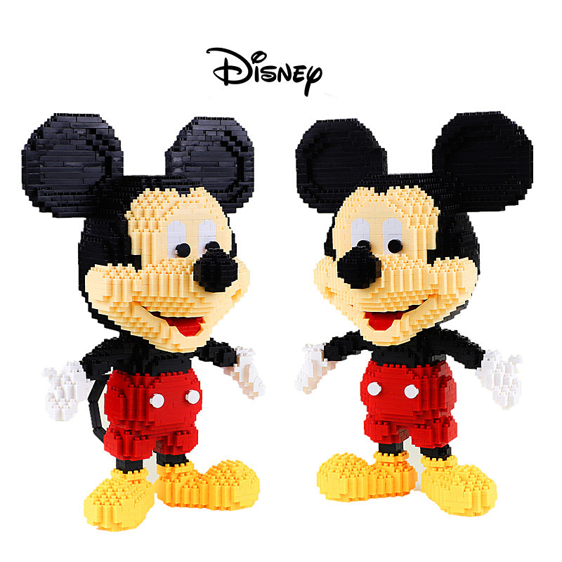 Department Store - Disney Cartoon Mickey Mouse Building Block Puzzle Insert Small Particle Toy DIY Science And Education Assembly Toy Gift