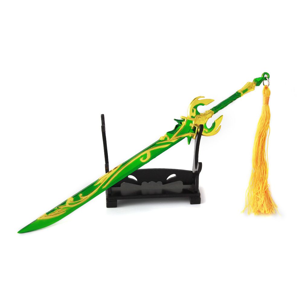 Department Store - Genshin Impact Anime Sword Model Weapon Set Toy Tartaglia Ganyu Venti Klee ZhongLi Diluc Xiao AlloyKeychain Collection Keychain