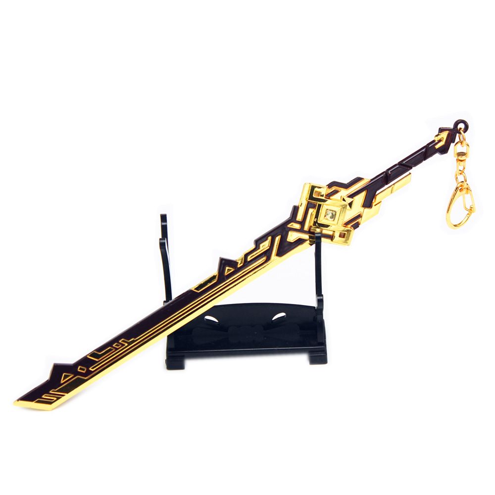 Department Store - Genshin Impact Anime Sword Model Weapon Set Toy Tartaglia Ganyu Venti Klee ZhongLi Diluc Xiao AlloyKeychain Collection Keychain
