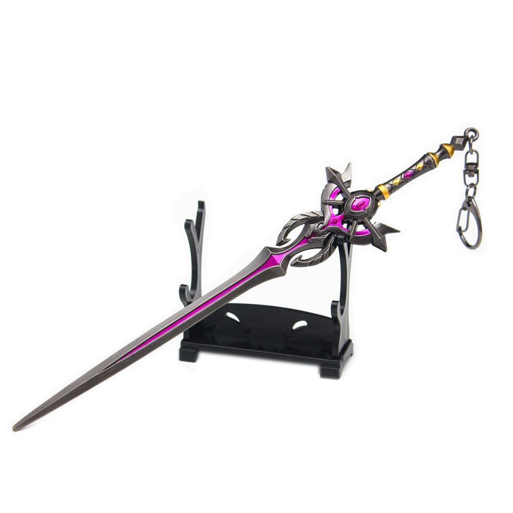 Department Store - Genshin Impact Anime Sword Model Weapon Set Toy Tartaglia Ganyu Venti Klee ZhongLi Diluc Xiao AlloyKeychain Collection Keychain