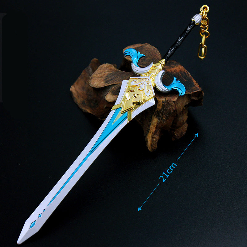 Department Store - Genshin Impact Anime Sword Model Weapon Set Toy Tartaglia Ganyu Venti Klee ZhongLi Diluc Xiao AlloyKeychain Collection Keychain