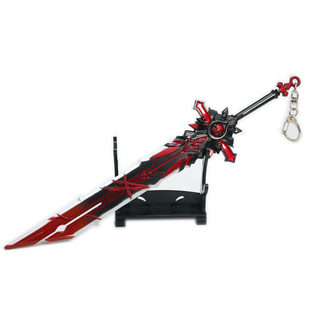 Department Store - Genshin Impact Anime Sword Model Weapon Set Toy Tartaglia Ganyu Venti Klee ZhongLi Diluc Xiao AlloyKeychain Collection Keychain