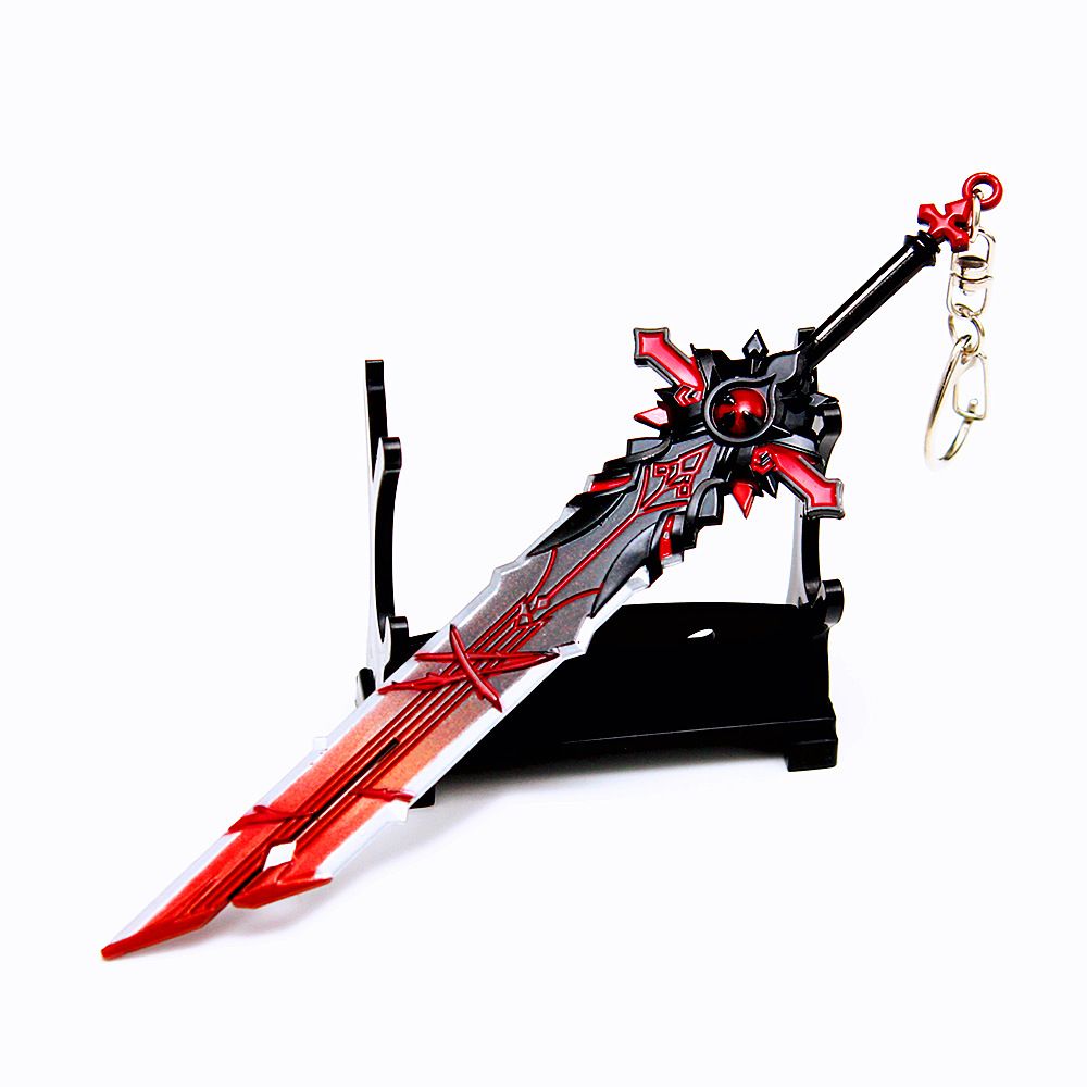 Department Store - Genshin Impact Anime Sword Model Weapon Set Toy Tartaglia Ganyu Venti Klee ZhongLi Diluc Xiao AlloyKeychain Collection Keychain