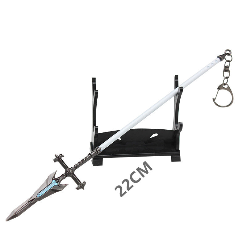 Department Store - Genshin Impact Anime Sword Model Weapon Set Toy Tartaglia Ganyu Venti Klee ZhongLi Diluc Xiao AlloyKeychain Collection Keychain