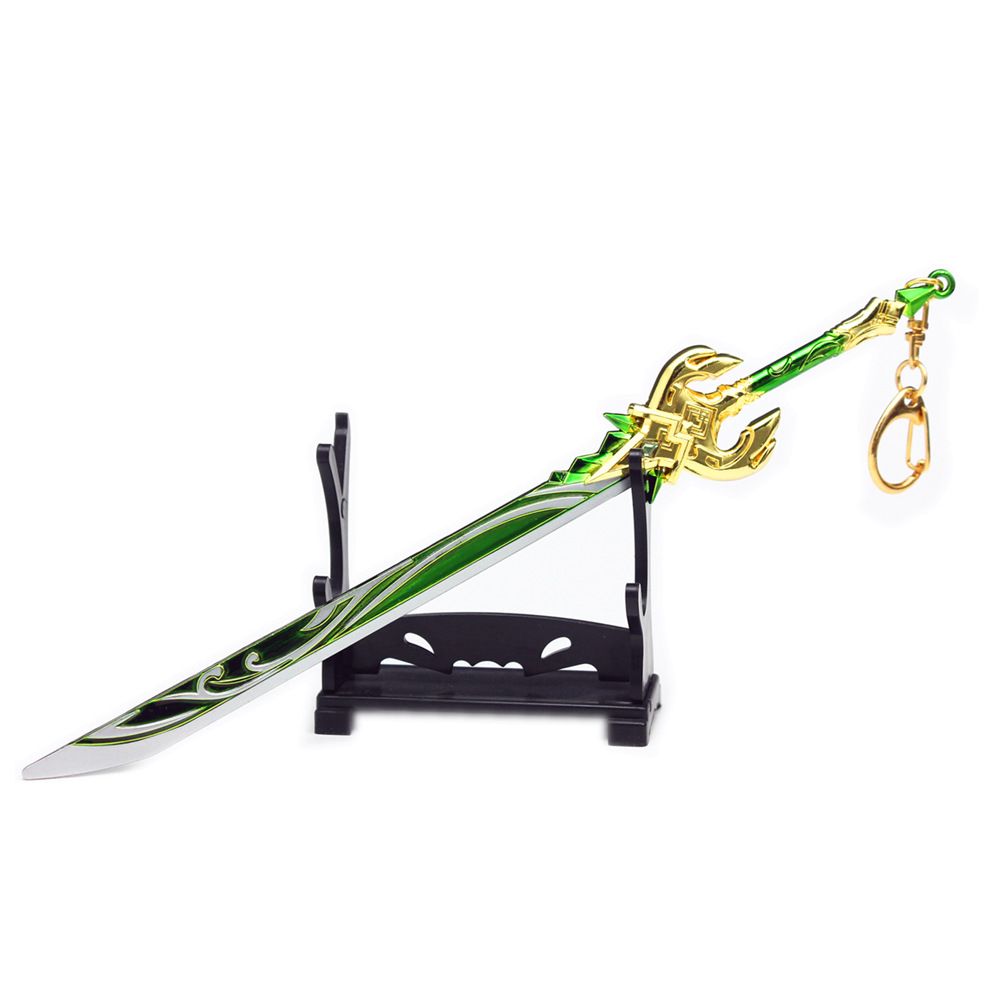 Department Store - Genshin Impact Anime Sword Model Weapon Set Toy Tartaglia Ganyu Venti Klee ZhongLi Diluc Xiao AlloyKeychain Collection Keychain