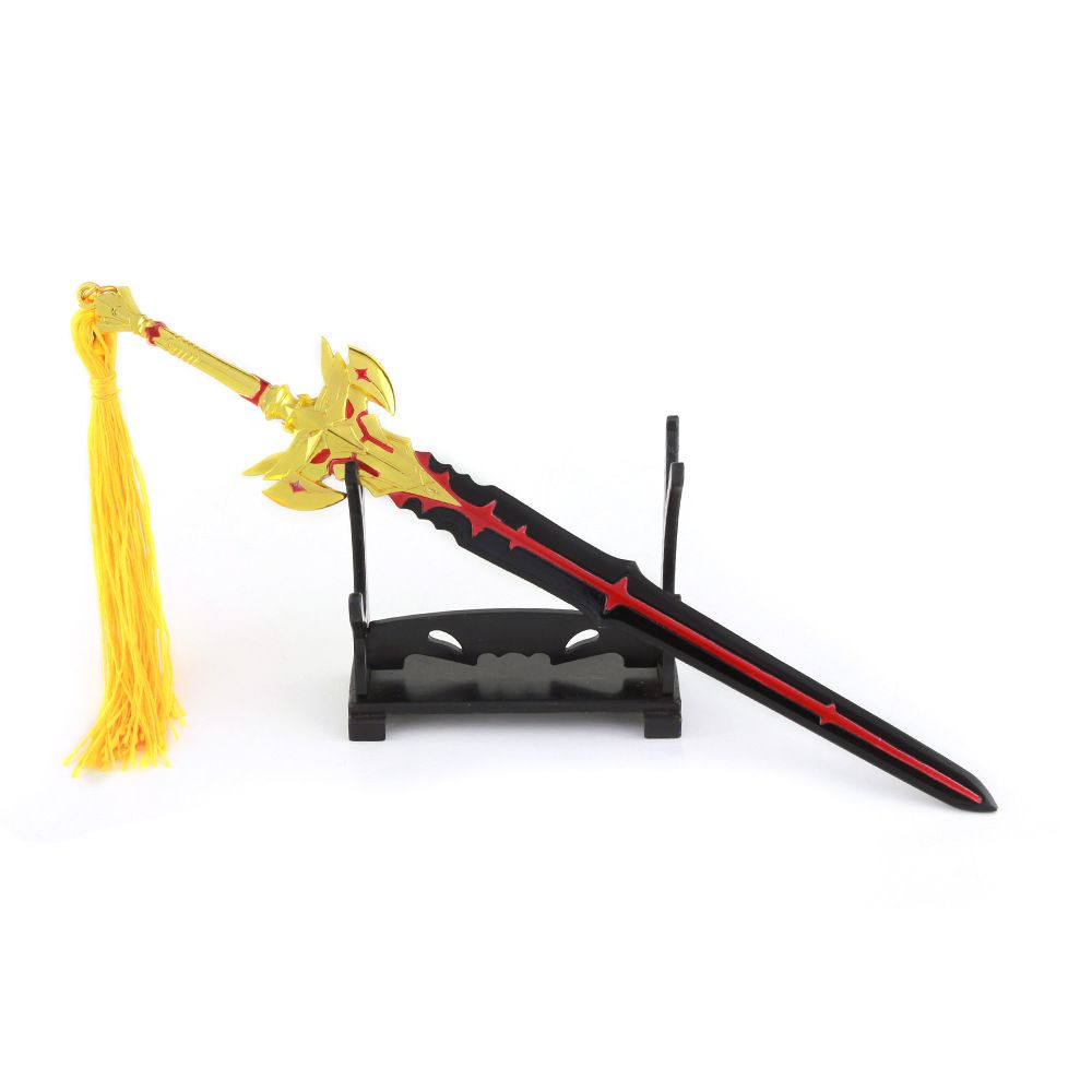 Department Store - Genshin Impact Anime Sword Model Weapon Set Toy Tartaglia Ganyu Venti Klee ZhongLi Diluc Xiao AlloyKeychain Collection Keychain