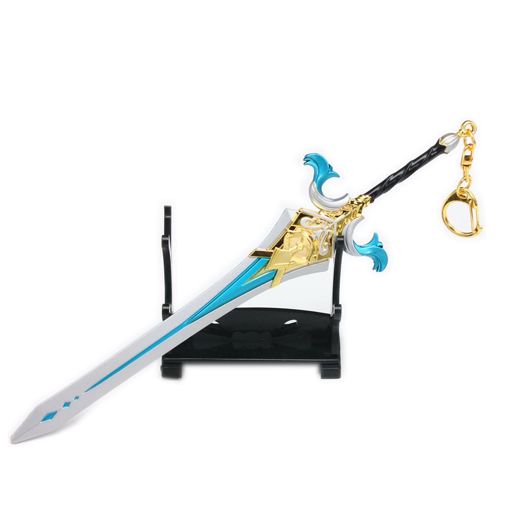 Department Store - Genshin Impact Anime Sword Model Weapon Set Toy Tartaglia Ganyu Venti Klee ZhongLi Diluc Xiao AlloyKeychain Collection Keychain