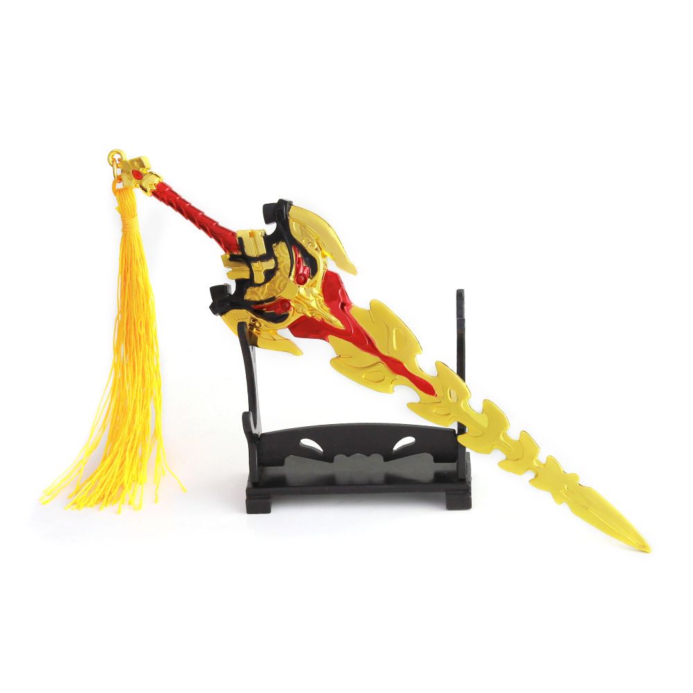 Department Store - Genshin Impact Anime Sword Model Weapon Set Toy Tartaglia Ganyu Venti Klee ZhongLi Diluc Xiao AlloyKeychain Collection Keychain