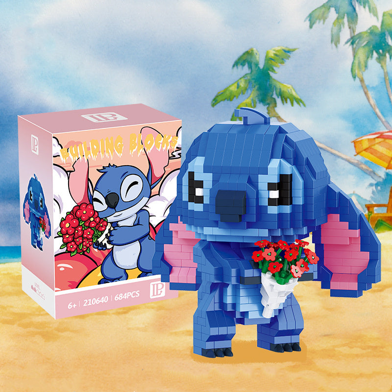 Department Store - Funny Disney Lilo and Stitched Miniature Block Hot Selling Stitch Miniature Blocks DIY Guitar Holding Book Toys Gifts for Kids