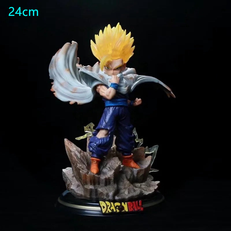 Department Store - Dragon Ball Z Son Goku Sun Gohan Battle Damaged Cartoon Version Super Saiyan Doll Collection Model Toy Children's Gift