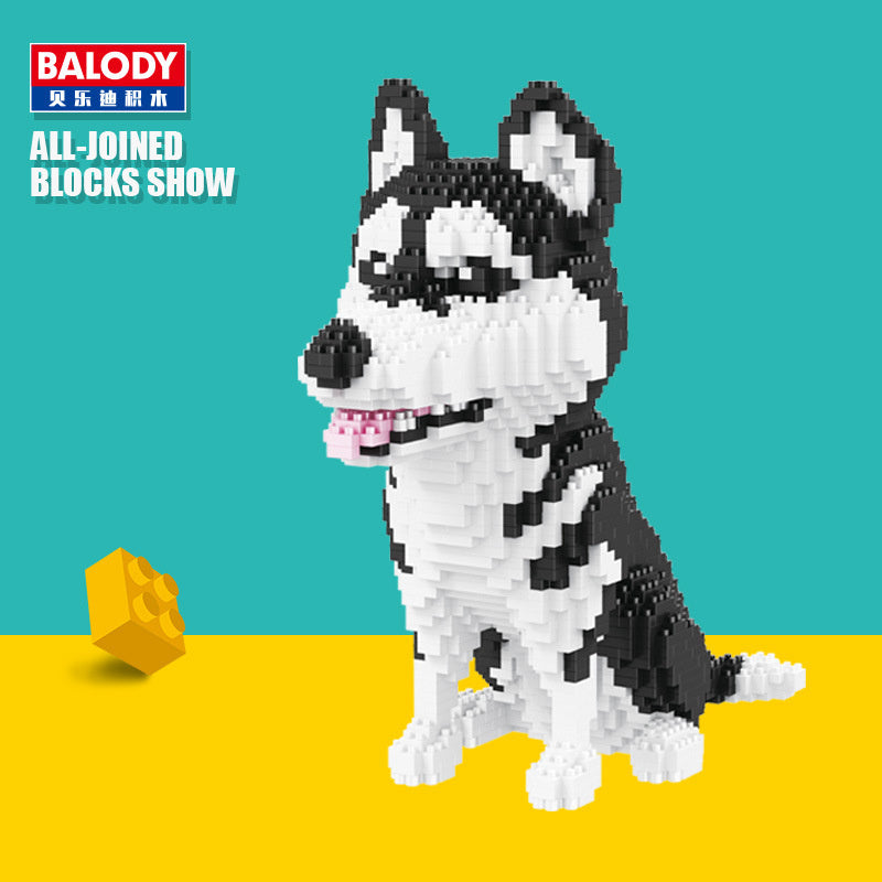 Department Store - Cartoon Simulation Pet Dog Building Blocks Mini Dachshund Poodle Doberman Model Children's Toy Gift Dog Pet Building Blocks