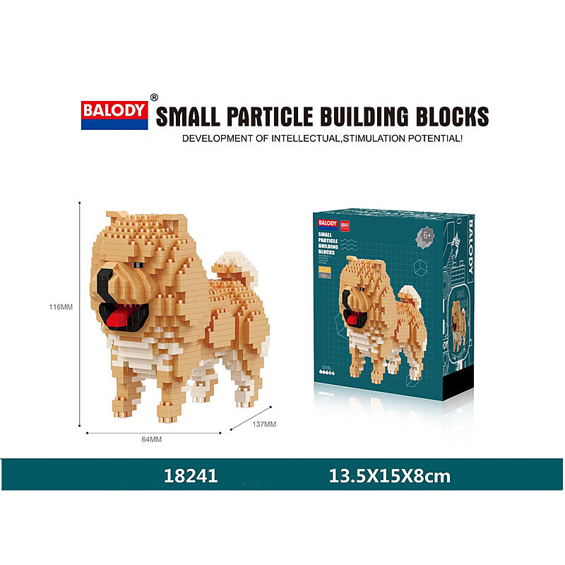 Department Store - Cartoon Simulation Pet Dog Building Blocks Mini Dachshund Poodle Doberman Model Children's Toy Gift Dog Pet Building Blocks