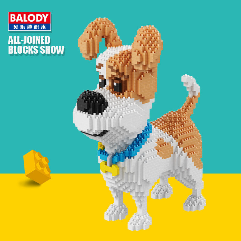 Department Store - Cartoon Simulation Pet Dog Building Blocks Mini Dachshund Poodle Doberman Model Children's Toy Gift Dog Pet Building Blocks