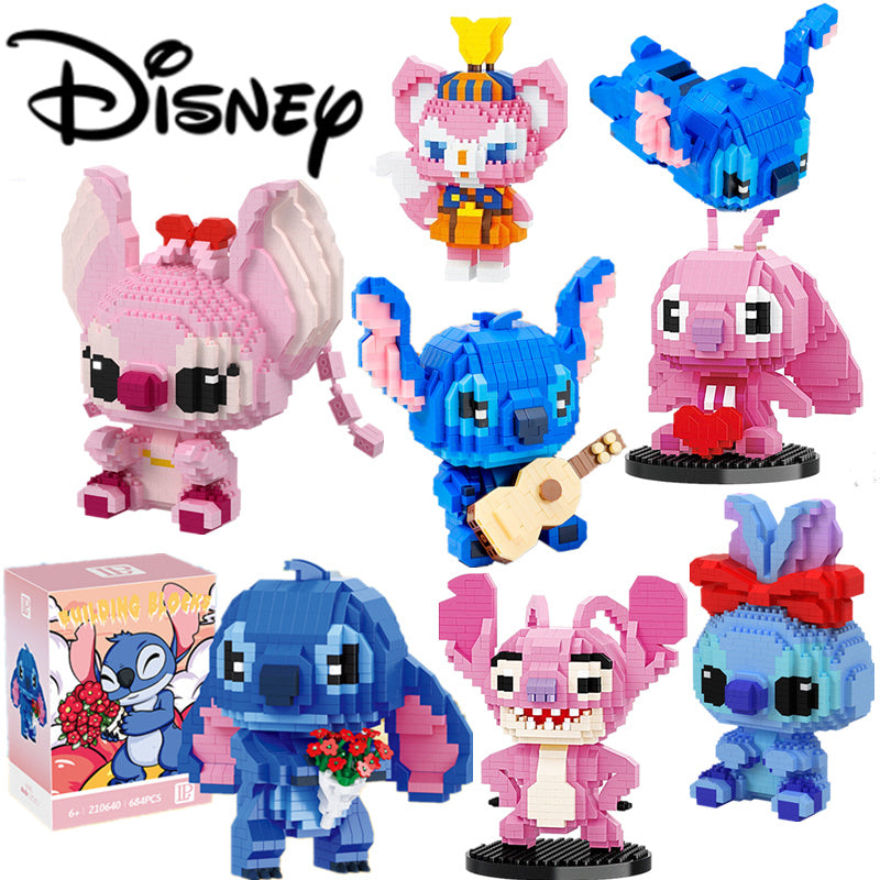 Department Store - Funny Disney Lilo and Stitched Miniature Block Hot Selling Stitch Miniature Blocks DIY Guitar Holding Book Toys Gifts for Kids