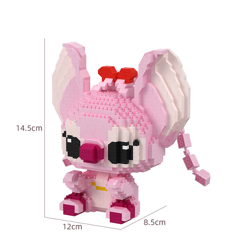 Department Store - Funny Disney Lilo and Stitched Miniature Block Hot Selling Stitch Miniature Blocks DIY Guitar Holding Book Toys Gifts for Kids