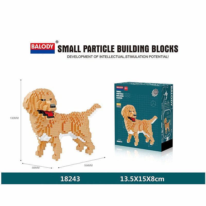 Department Store - Cartoon Simulation Pet Dog Building Blocks Mini Dachshund Poodle Doberman Model Children's Toy Gift Dog Pet Building Blocks