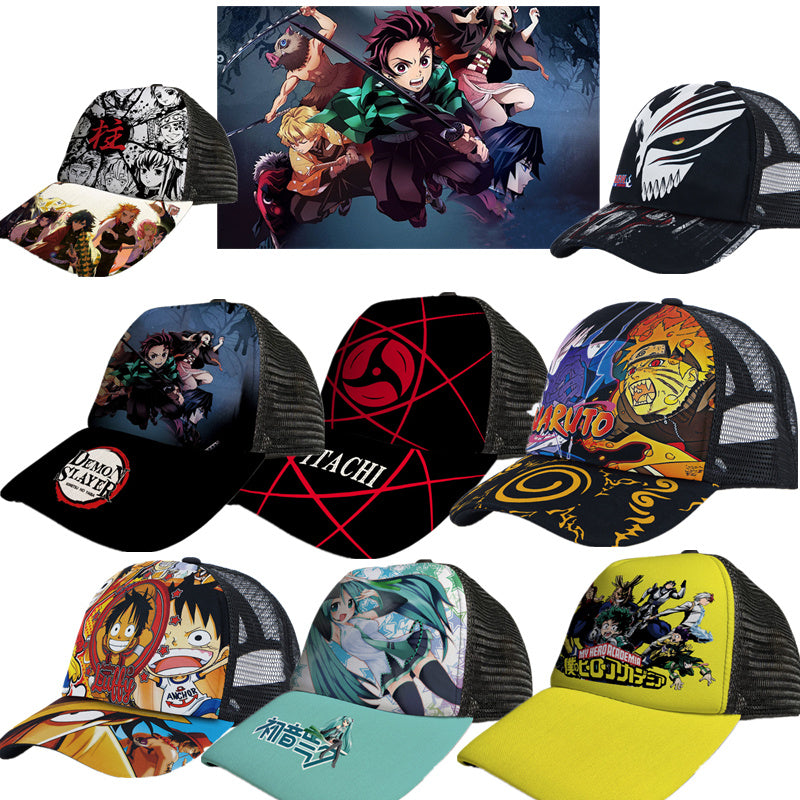 Department Store - Anime Hat Naruto Luffy Demon Slayer Tanjiro Hat Student Men And Women Hip-hop Baseball Cap Sun Hat Trucker Hat