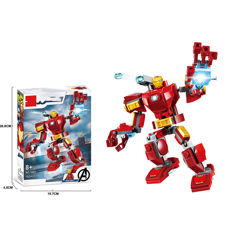 Department Store - Marvel Avengers Mech Toys Thor Spider-Man Thanos Mecha Boy Fighting Insert Model Building Blocks Minifigure Children's Toys