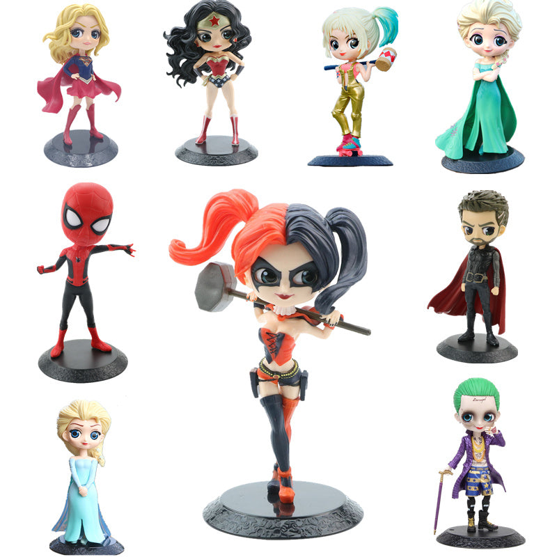 Department Store - Q Version Of Marvel Superhero Princess Aisha Ann; Harley Quinn And &quot;Supergirl And Catwoman&quot; Action Doll Home Decoration Gifts