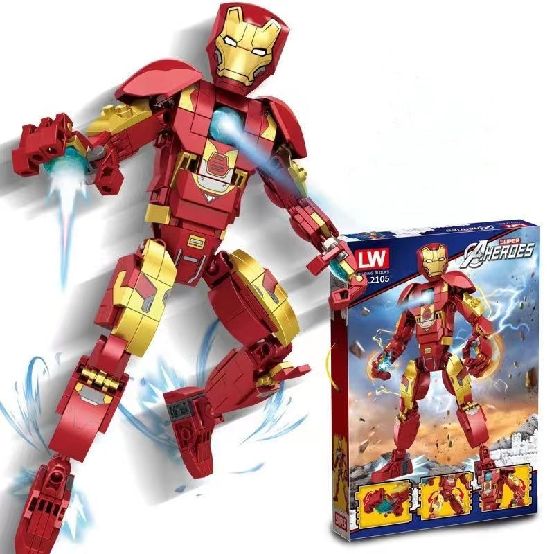 Department Store - Marvel Avengers Mech Toys Thor Spider-Man Thanos Mecha Boy Fighting Insert Model Building Blocks Minifigure Children's Toys
