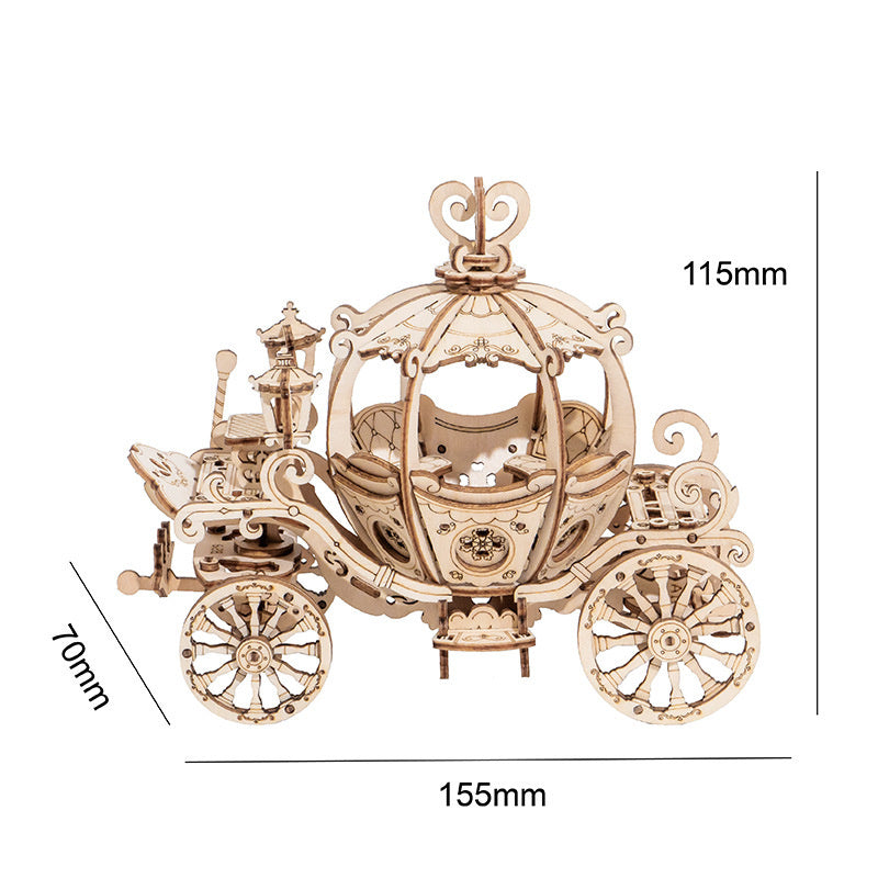 Department Store - New Wooden Diy Assembled Three-Dimensional Puzzle Model Pumpkin Car Ferris Wheel Carousel Sailboat Creative Assembly Ornaments