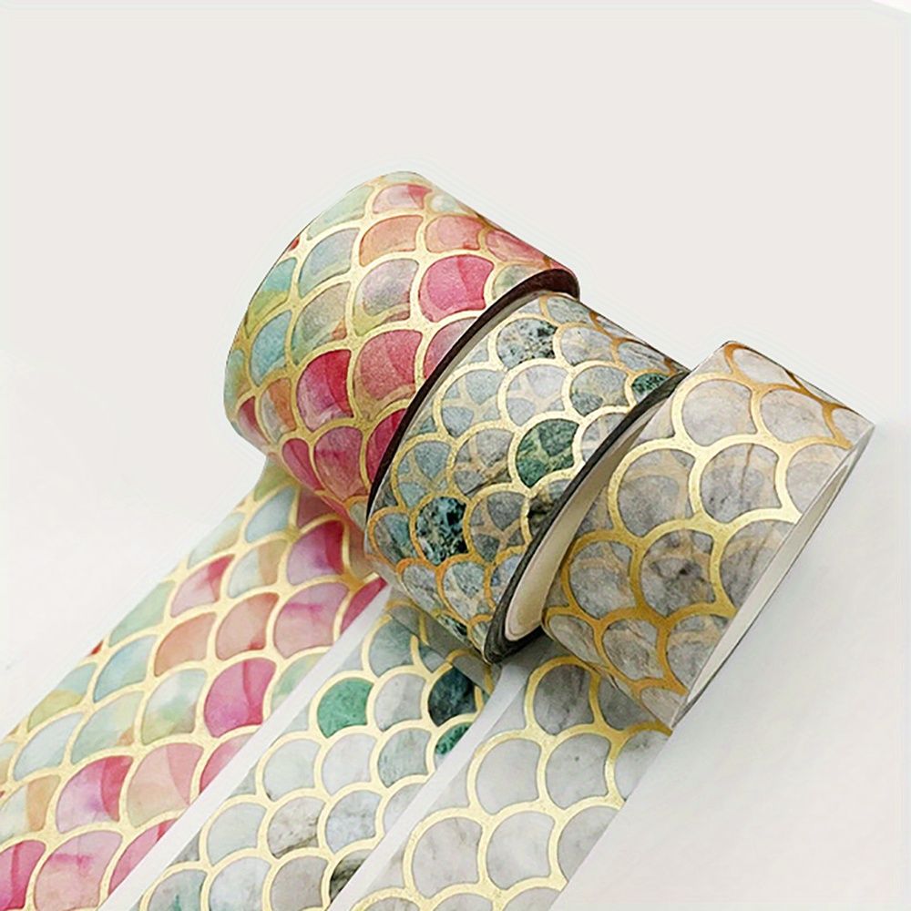 Department Store - DIY Your Hand Account with 3 Rolls of Bronzing Gilding Washi Tape - Perfect for Photo Albums, Paper Decor, and School Stationery!