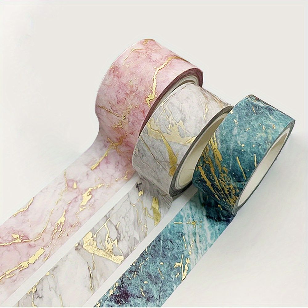 Department Store - DIY Your Hand Account with 3 Rolls of Bronzing Gilding Washi Tape - Perfect for Photo Albums, Paper Decor, and School Stationery!