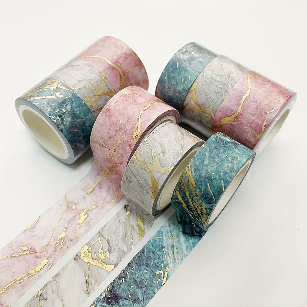 Department Store - DIY Your Hand Account with 3 Rolls of Bronzing Gilding Washi Tape - Perfect for Photo Albums, Paper Decor, and School Stationery!