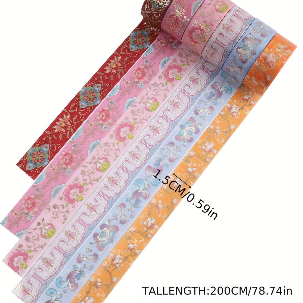 Department Store - 12pcs Dreaming of the Red Chamber Hot Gold Hand Account & Paper Tape Decoration Set - Perfect DIY Souvenir!