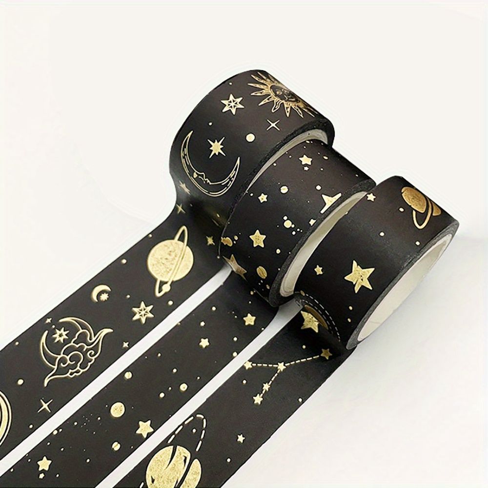 Department Store - DIY Your Hand Account with 3 Rolls of Bronzing Gilding Washi Tape - Perfect for Photo Albums, Paper Decor, and School Stationery!