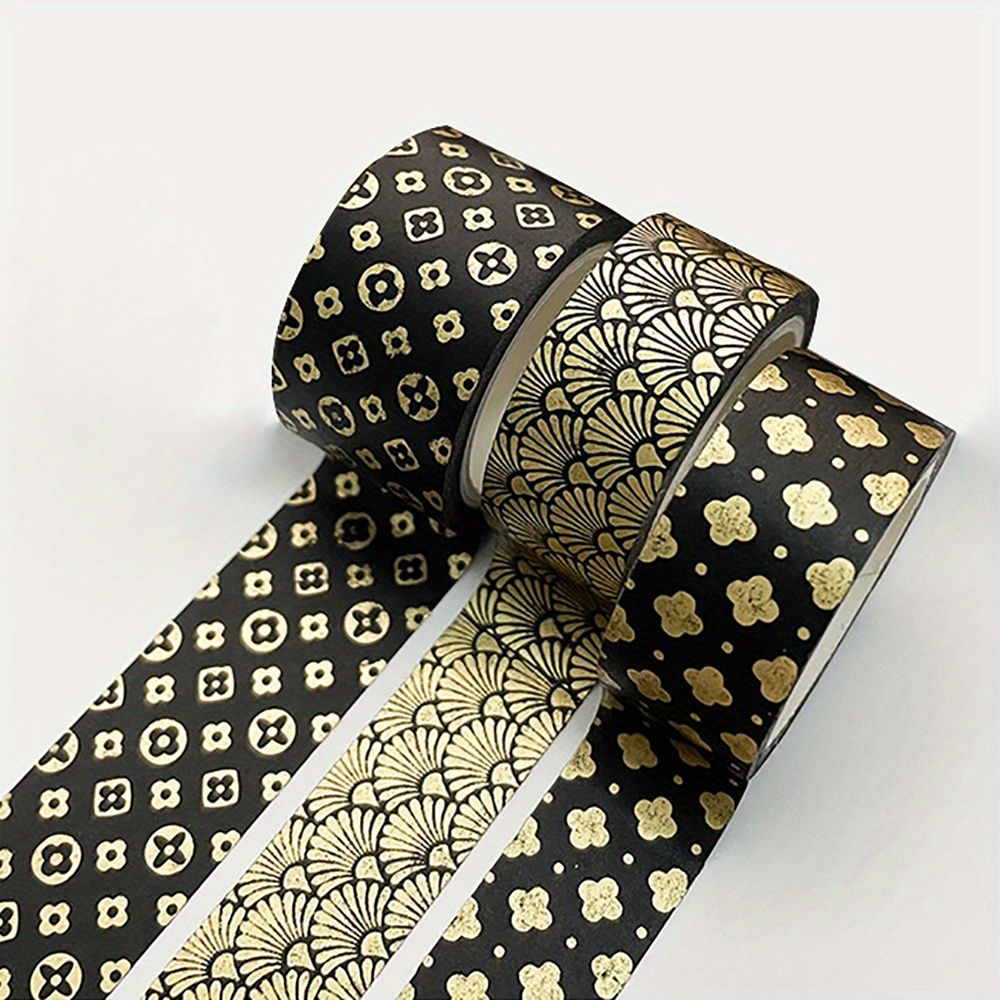 Department Store - DIY Your Hand Account with 3 Rolls of Bronzing Gilding Washi Tape - Perfect for Photo Albums, Paper Decor, and School Stationery!