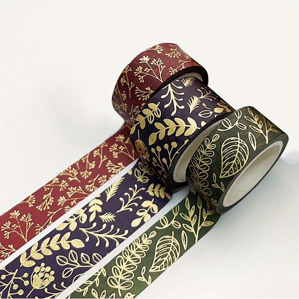 Department Store - DIY Your Hand Account with 3 Rolls of Bronzing Gilding Washi Tape - Perfect for Photo Albums, Paper Decor, and School Stationery!