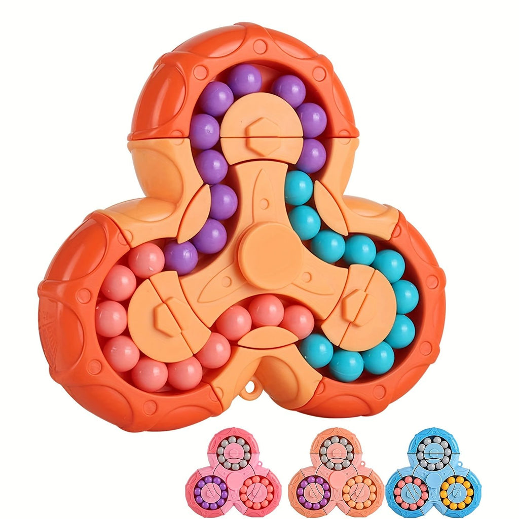 Sensuality Emporium - 1pc, Rubik's Cube Toys, Puzzle Double-sided Rolling Beads Six-sided Rotation, Blue Pink Orange Interoperable Magic Beans, Decompression Intelligence Fingertip