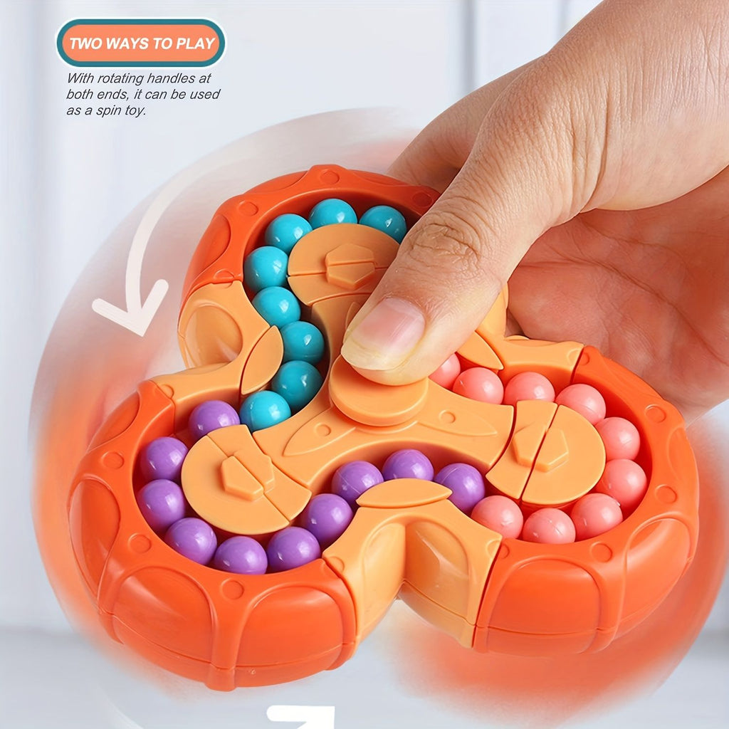 Sensuality Emporium - 1pc, Rubik's Cube Toys, Puzzle Double-sided Rolling Beads Six-sided Rotation, Blue Pink Orange Interoperable Magic Beans, Decompression Intelligence Fingertip