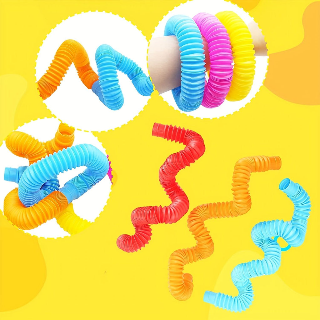 Sensuality Emporium - 10pcs, Pop Tube Sensory Color Stretch Plastic Tube, Corrugated Diy Stretch Tube, Venting Decompression Toys, Summer Decor, Summer Supplies, Party Decor, Party Supplies