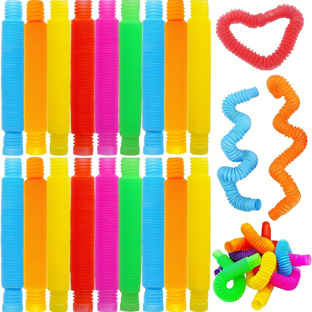 Sensuality Emporium - 10pcs, Pop Tube Sensory Color Stretch Plastic Tube, Corrugated Diy Stretch Tube, Venting Decompression Toys, Summer Decor, Summer Supplies, Party Decor, Party Supplies