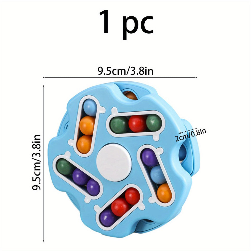 Sensuality Emporium - 1pc, Red And Blue Rubik's Cube Rolling Ball, Disk Rotating Magic Beans Fingertip Decompression Finger Gyro Educational Toys, Creative Small Gift, Holiday Accessory
