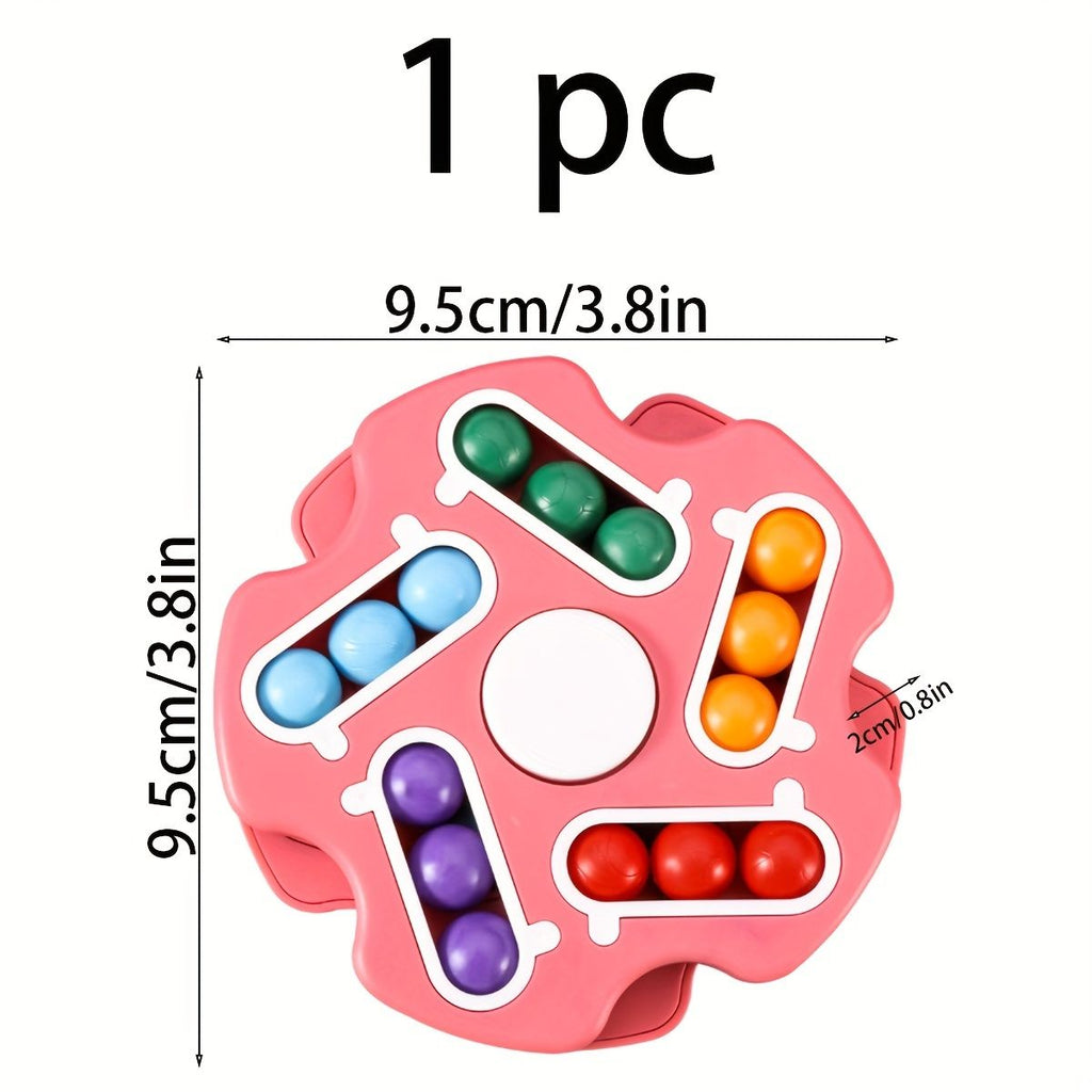 Sensuality Emporium - 1pc, Red And Blue Rubik's Cube Rolling Ball, Disk Rotating Magic Beans Fingertip Decompression Finger Gyro Educational Toys, Creative Small Gift, Holiday Accessory