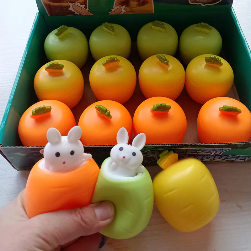 Rainbow Store - 1pc Easter Egg Squeeze Carrot Rabbit Egg Squeeze Squeeze Cup Pocket Small Animal Pinch Pinch Novelty Decompression Toy Children's Day Gift