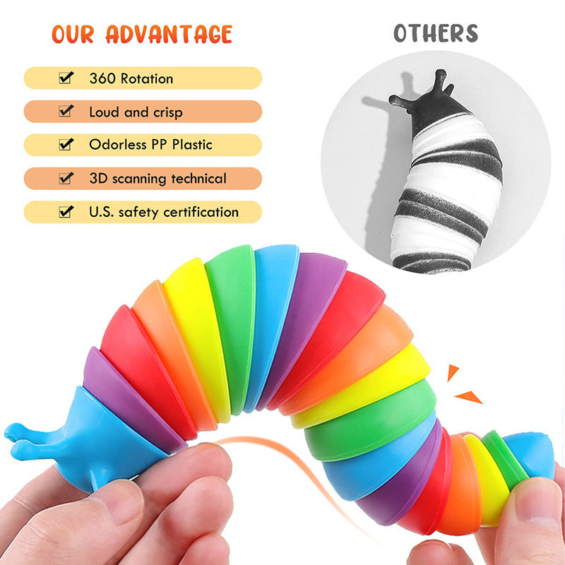 Sensuality Emporium - Fidget Slug Toy; Sensory Slug Fidget Toy for Kids Adults Party Favors; Autism Sensory Toys for Autistic Children; Gift for ADHD
