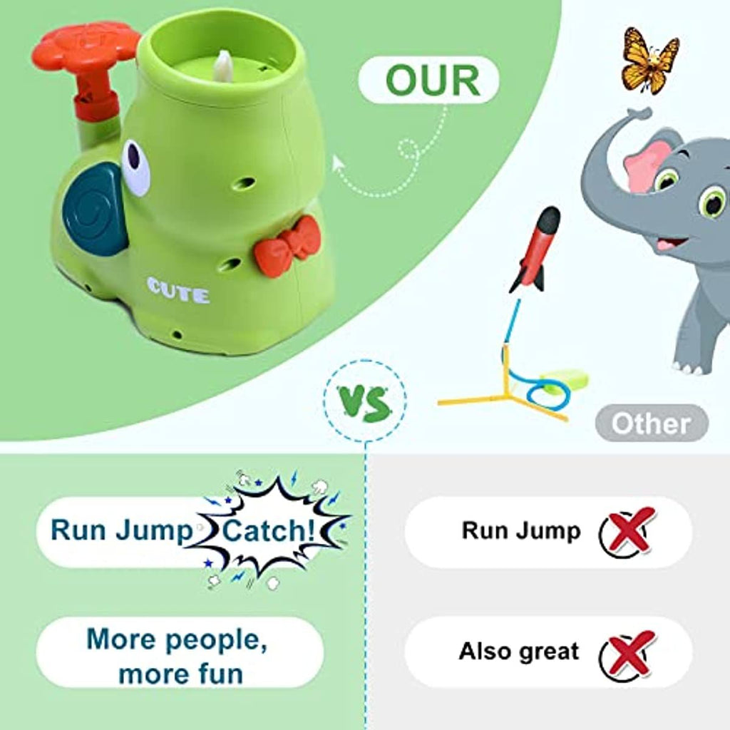 Nice Store - Outdoor Toys for Kids Ages 4-8: Elephant Butterfly Catching Game - Toddler Chasing Toy 3 4 5 6 7 Year Old Boys Girl Flying Spinner Toy Disc Rocket Launcher Kid Age 8-12 Gifts Fun Family Outside Games