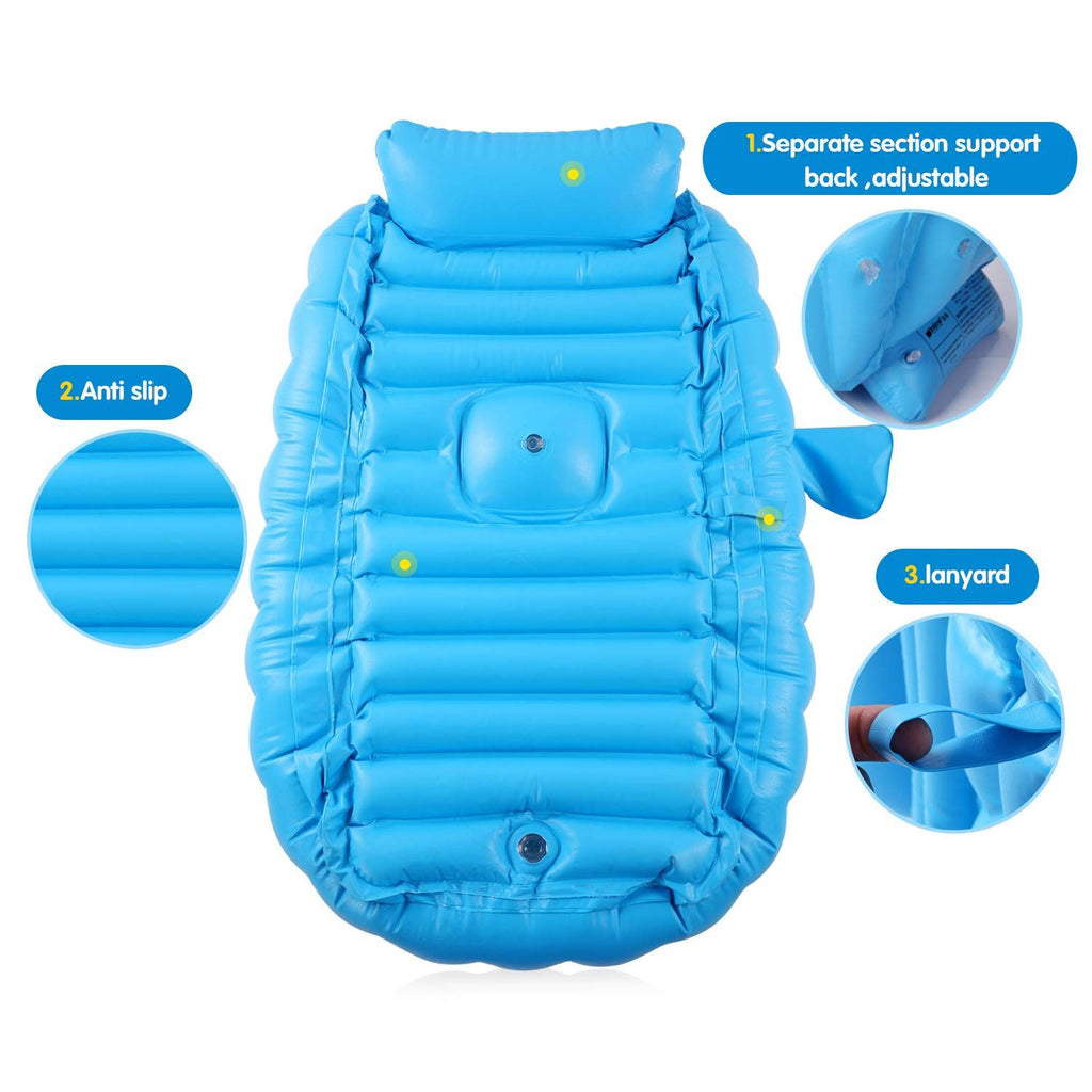 Nice Store - Baby Inflatable Bathtub; Portable Toddler Bathtub Baby Bath Tub Foldable Travel Tub with Air Pump