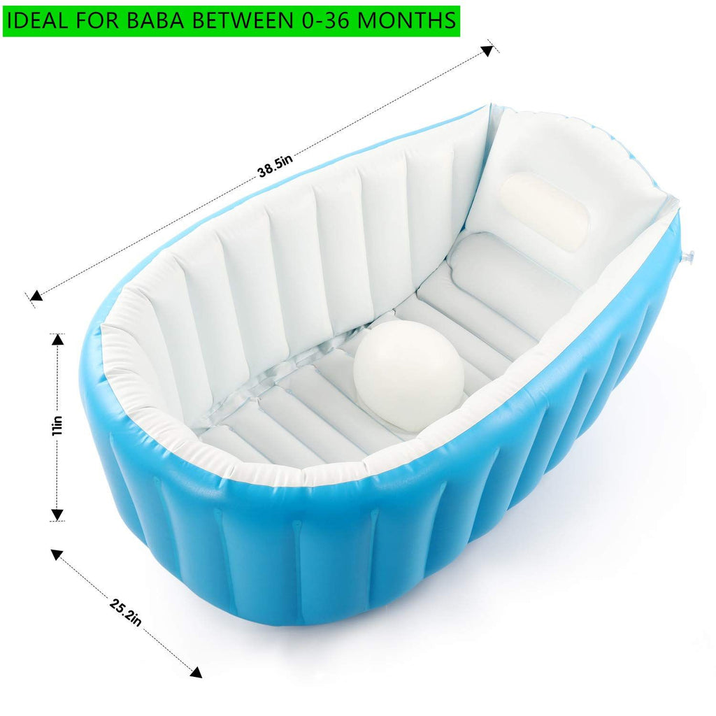 Nice Store - Baby Inflatable Bathtub; Portable Toddler Bathtub Baby Bath Tub Foldable Travel Tub with Air Pump