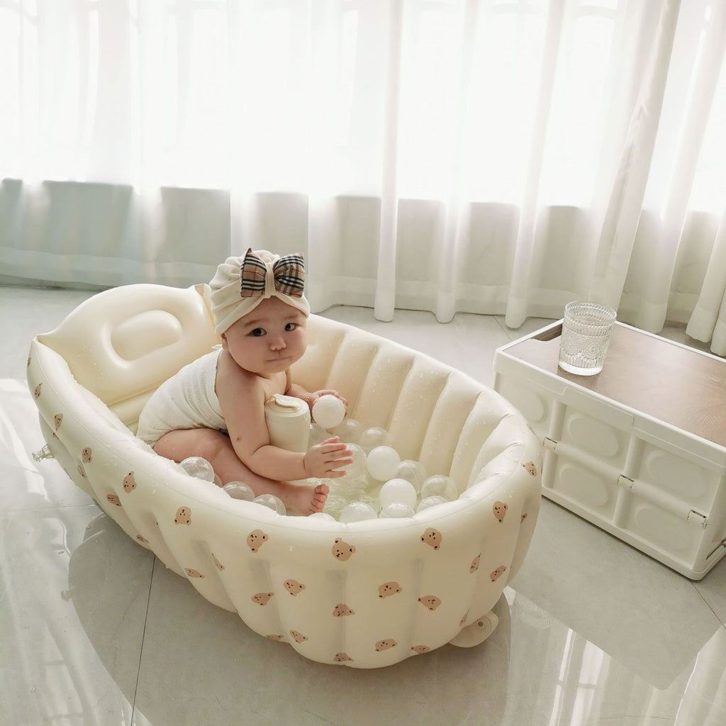 Nice Store - Inflatable bathtub; Inflatable Bath Baby Foldable Swimming Bath Bathroom Newborn Tub Portable Children's swimming pool